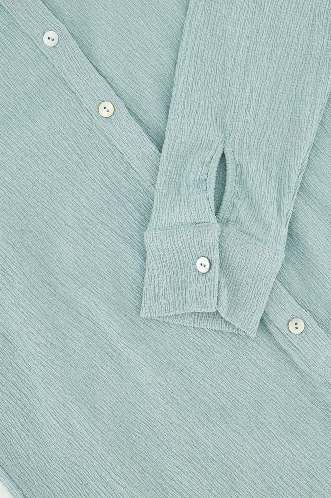 CRINCLE BLOUSE 0304 105 2001 GRIJSBLAUW